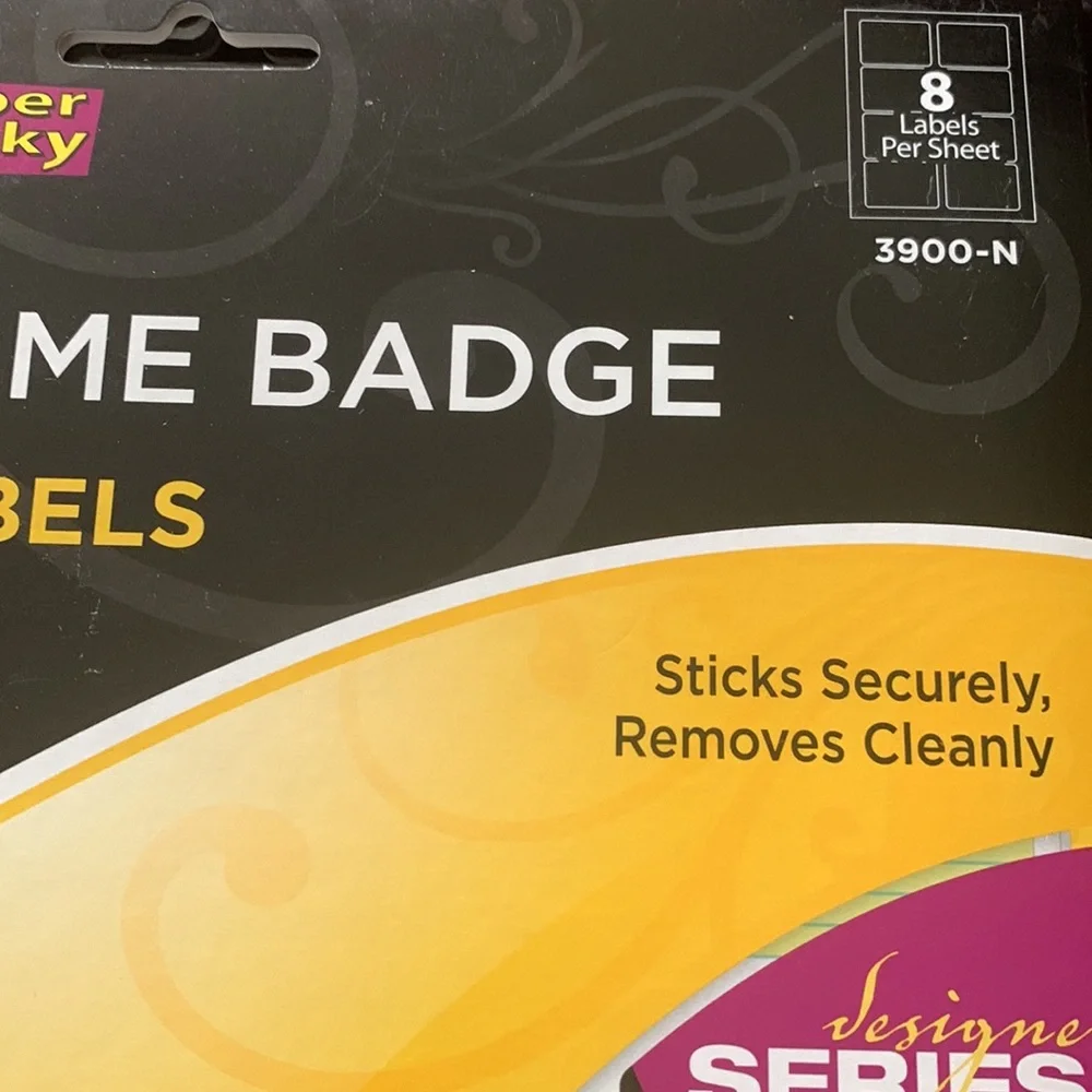 New in Package Name Badge Post-It Labels